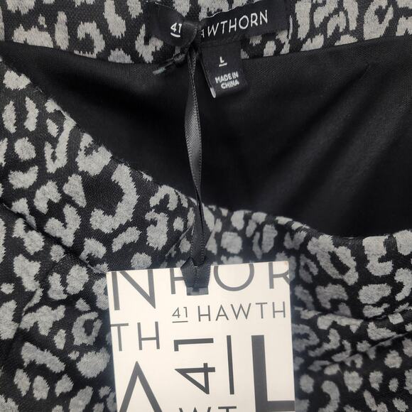 41 Hawthorn Gray Leopard Knit Pencil Skirt  Size Large - Picture 7 of 8